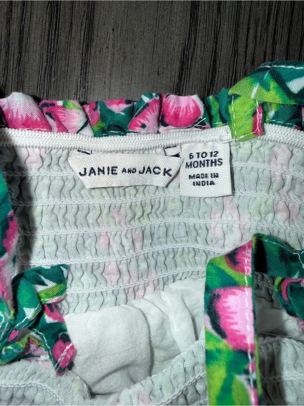 Janie and Jack The Leilani Hibiscus Smocked Sundress Size 6-12 Mo Beach Tropical